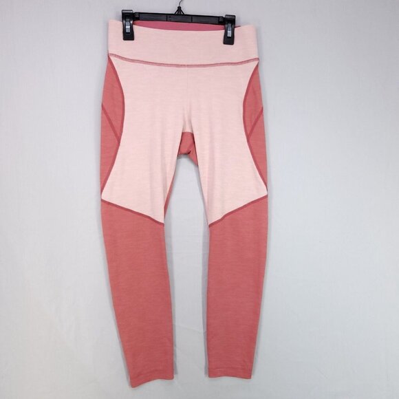 Outdoor Voices Leggings Womens Medium Pink Colorblock Compression Cropped - Picture 1 of 12